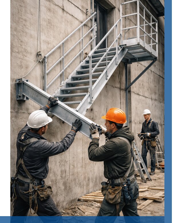 Монтаж металлических лестниц в Долгопрудном от 15219 р. | ВЫСОТНИК-Длг