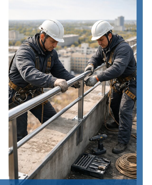 Монтаж перил на высоте в Долгопрудном от 2537 р. | ВЫСОТНИК-Длг