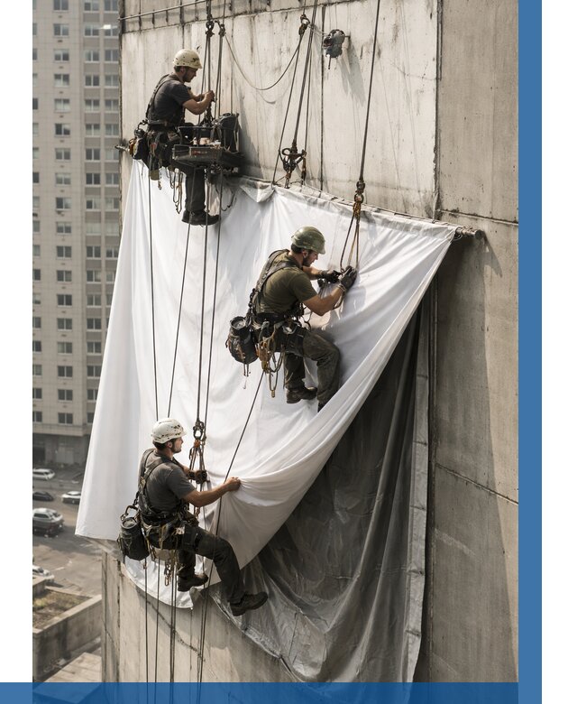 Замена баннерного полотна в Долгопрудном от 6595 р. | ВЫСОТНИК-Длг—заказать