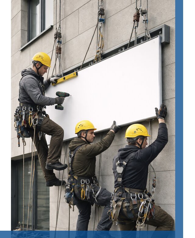 Монтаж рекламной вывески в Долгопрудном от 8117 р. | ВЫСОТНИК-Длг