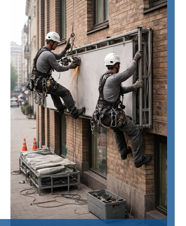 Демонтаж рекламной вывески в Долгопрудном от 6595 р. | ВЫСОТНИК-Длг