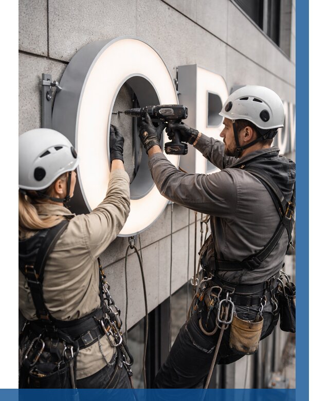 Монтаж световых букв в Долгопрудном от 3044 р. под ключ ВЫСОТНИК-Длг