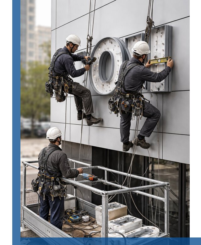 Профессиональный монтаж световых букв в Долгопрудном под ключ