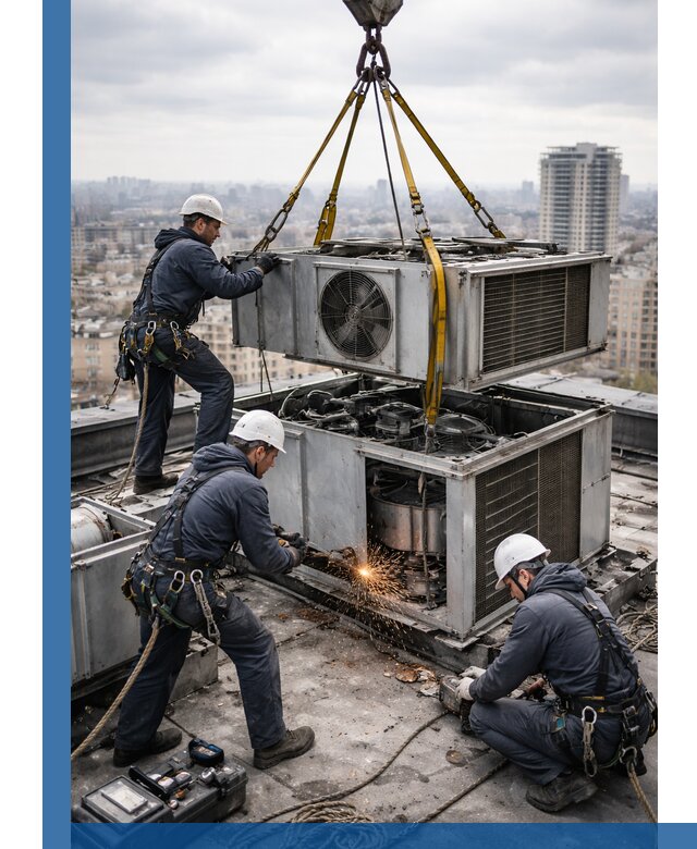 Демонтаж крышной установки в Долгопрудном любой сложности