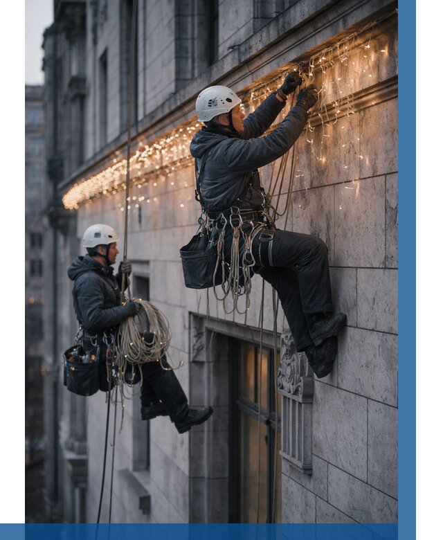 Монтаж новогодней иллюминации в Долгопрудном от 8624 р. | ВЫСОТНИК-Длг