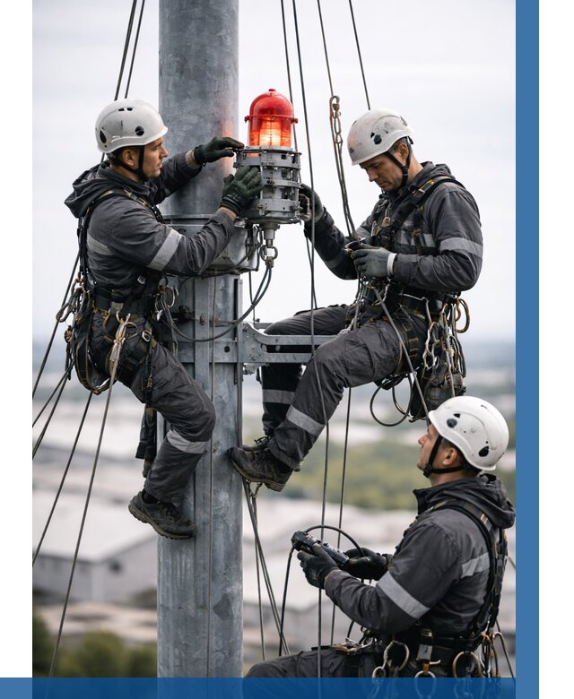 Монтаж заградительных огней в Долгопрудном от 8624 р. | ВЫСОТНИК-Длг