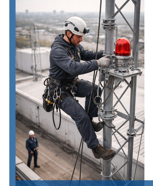 Монтаж заградительных огней и обслуживание объектов в Долгопрудном