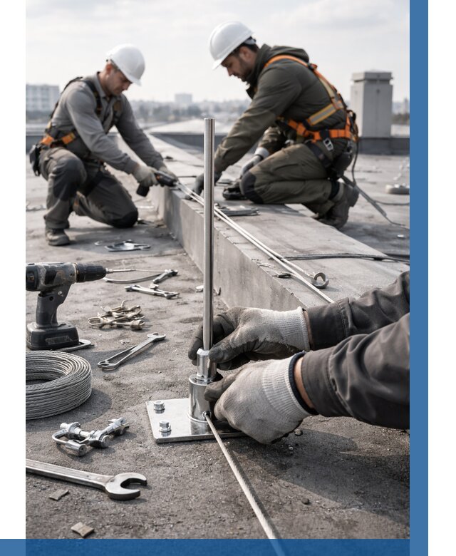 Монтаж молниезащиты на кровле в Долгопрудном цена от 25365 р. | ВЫСОТНИК-Длг