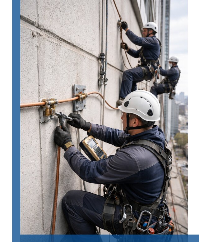 Монтаж системы заземления здания и молниезащиты в Долгопрудном