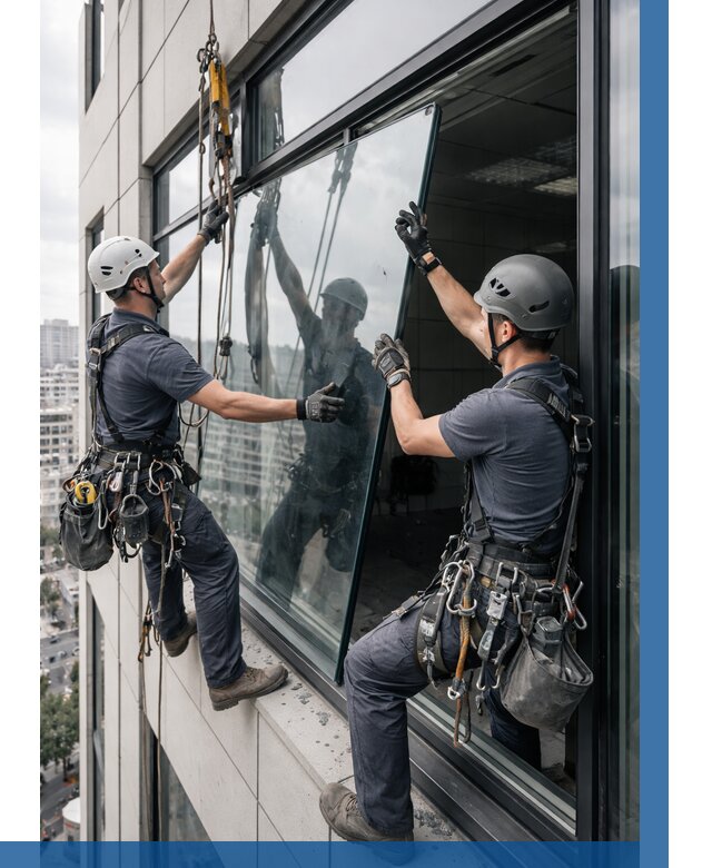 Замена стеклопакетов на высоте в Долгопрудном от 5580 р. | ВЫСОТНИК-Длг