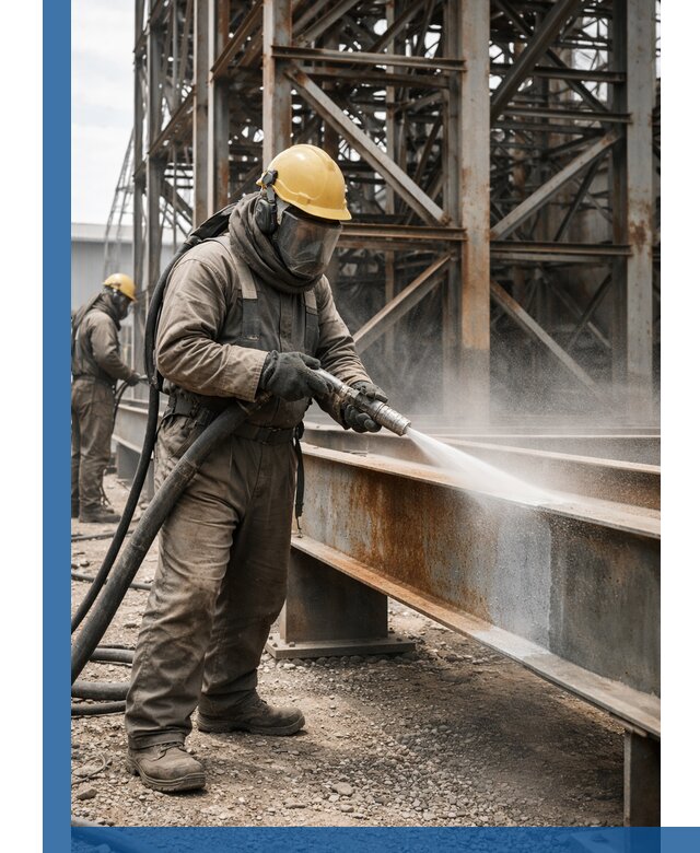 Пескоструйная очистка металлоконструкций в Долгопрудном промышленная