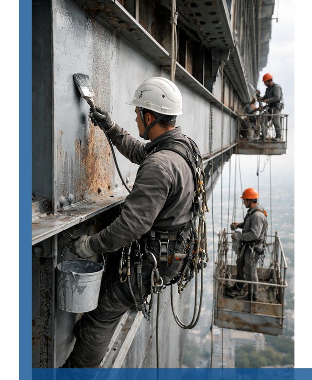 Покраска металлоконструкций на высоте в Долгопрудном профессионально