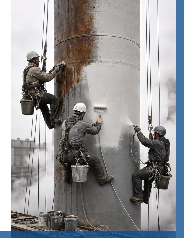 Покраска дымовых труб в Долгопрудном от 8624 р. | ВЫСОТНИК-Длг