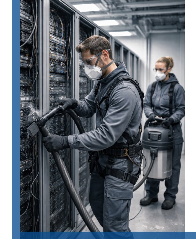 Обеспыливание серверной комнаты в Долгопрудном, профессиональная очистка