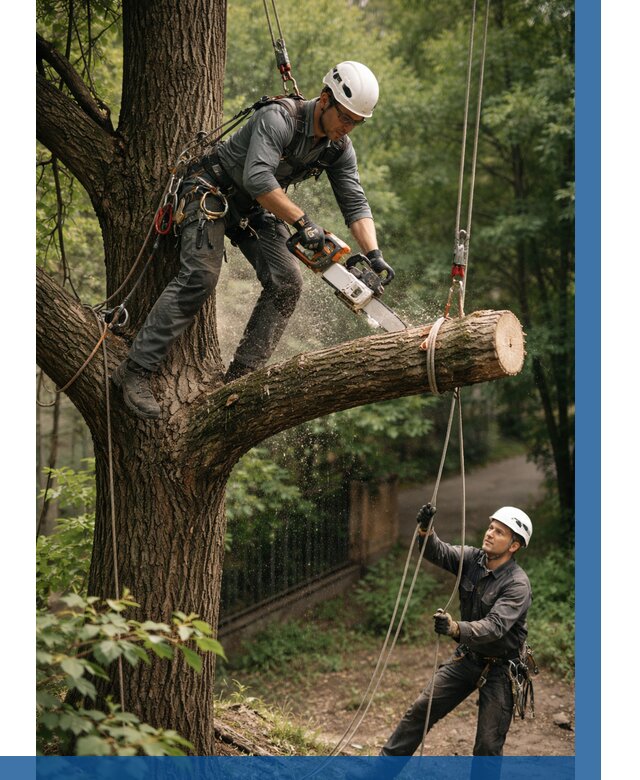 Спил деревьев альпинистами в Долгопрудном от 8117 р. | ВЫСОТНИК-Длг