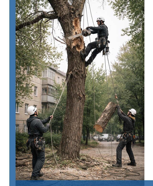 Срочное удаление аварийных деревьев в Долгопрудном с гарантией безопасности