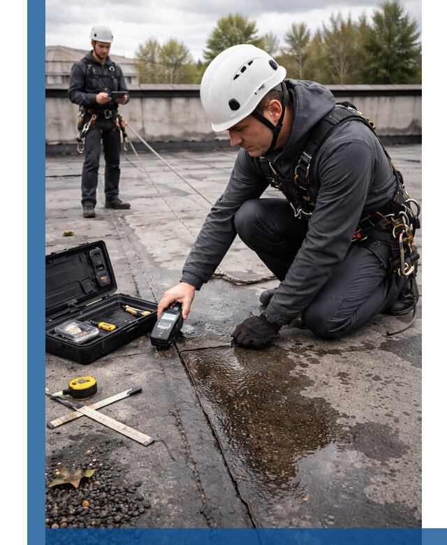 Обследование кровли на протечки и выявление дефектов в Долгопрудном